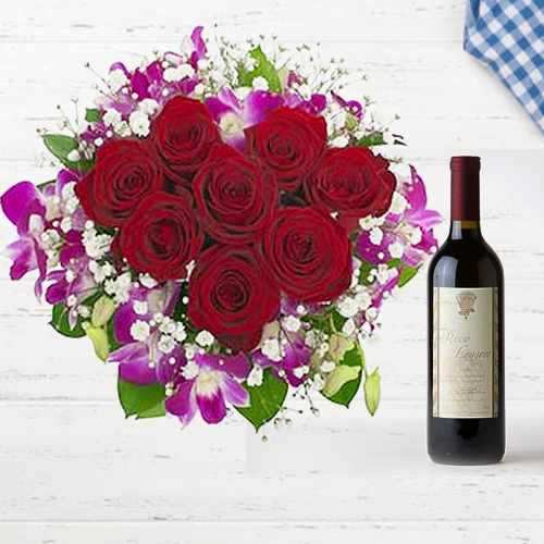 Timeless Gift Hamper-Rose And Wine Delivery Japan