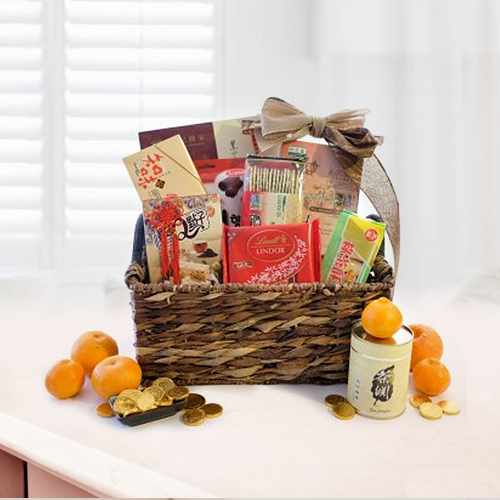 Fruit Basket With Chocolates-Anniversary Gift Ideas For Her