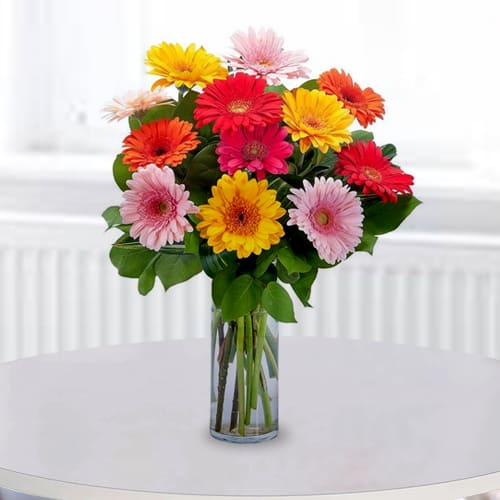 Gerberas In A Vase-Flowers For Best Friend Birthday