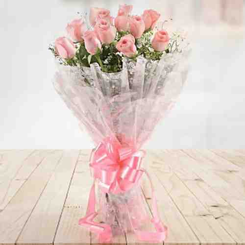 Classic Pink Rose Bouquet-Deliver Roses To Someone