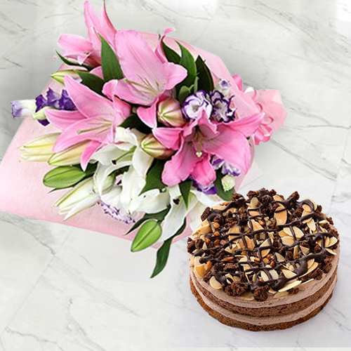 - Order Flowers And Cake Combo For Birthday