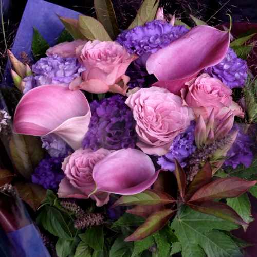 Blue And Purple Bouquet-Birthday Ideas For Your Wife