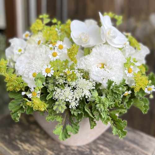 White Floral Arrangement-White Flower Bouquet For Funeral