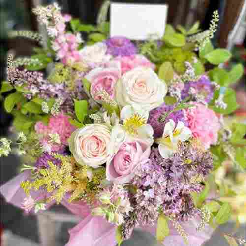 Pink And Purple Flower Arrangements-Send Flowers For Funeral Service