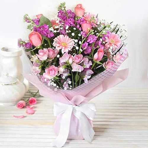 Gerbera and Rose Bouquet-Congratulatory Bouquet To Japan