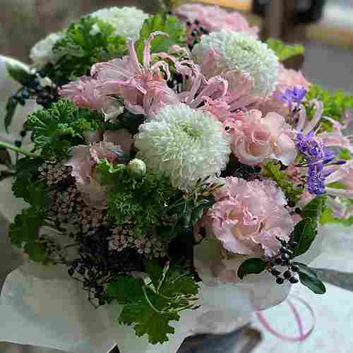Flower Arrangement For Baby Girl-White And Pink Flower