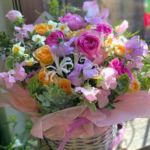 Pastel Mix Flower Arrangement-Floral Gifts For Men