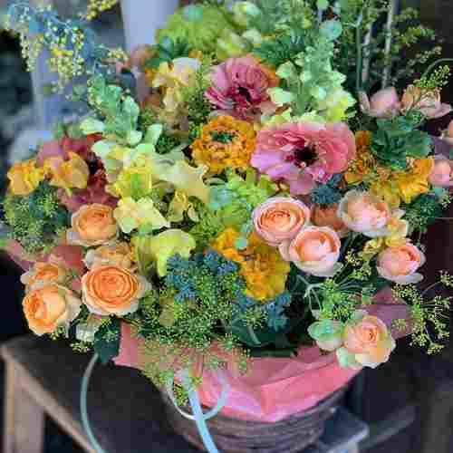 Seasonal Mix Flower Arrangement-Cheap Funeral Flowers Delivered