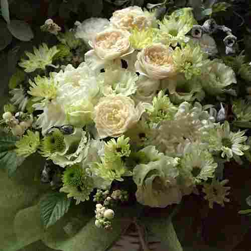Wintry Whites-Bouquet Flowers For Funeral