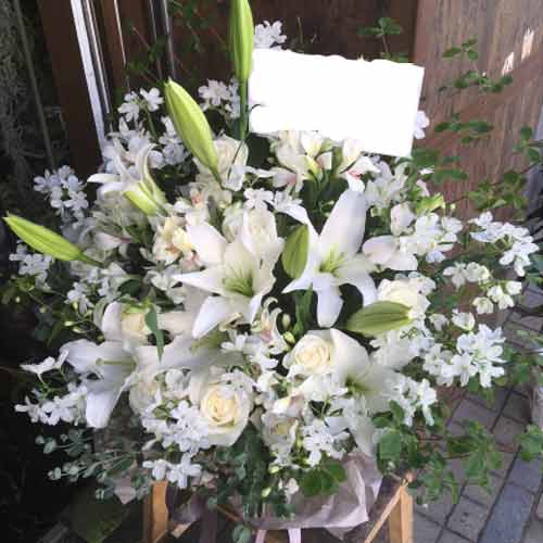 White Flower Arrangement-Send Flowers To Church For Funeral