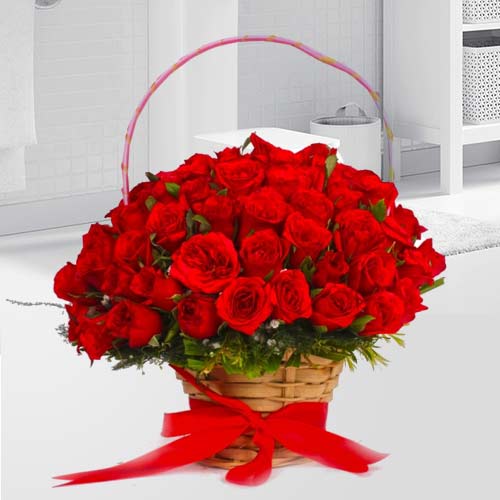 Love Rose Basket-50 Rose Basket Send