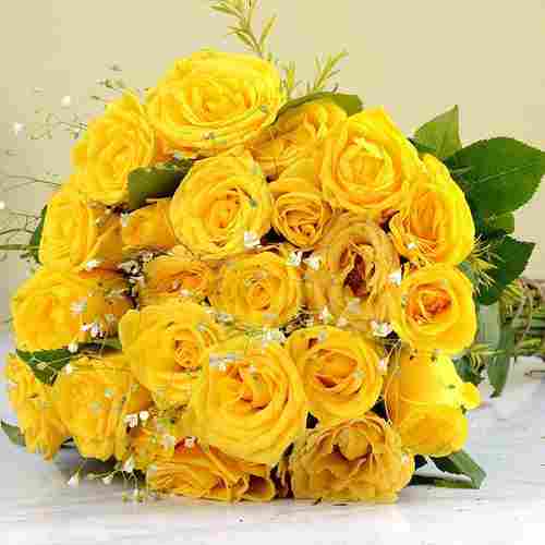24 Yellow Rose Bouquet-Yellow Roses For Valentines Day