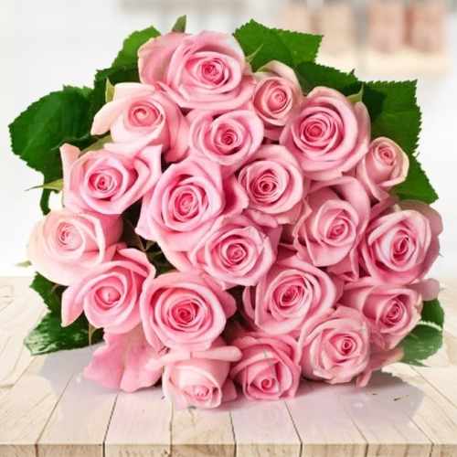 24 Pink Rose Bouquet-Pink Roses For Valentines Day