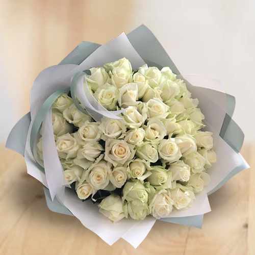 100 White Rose Bouquet-Order A Bouquet Of Roses