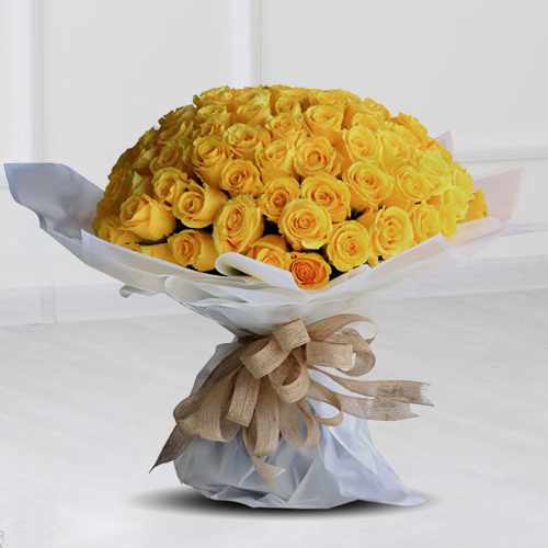 100 Yellow Rose Bouquet-Roses For Mother's Day Delivery