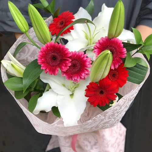 Gerbera And Lily Bouquet-Gifts For Mother In Law