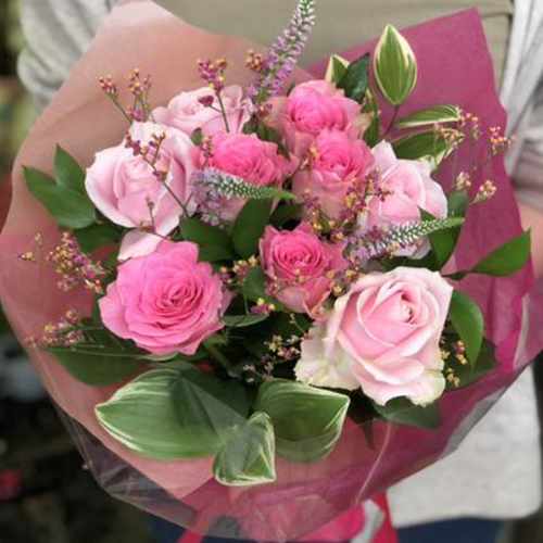 Pink Roses And Flower Bouquet Delivery