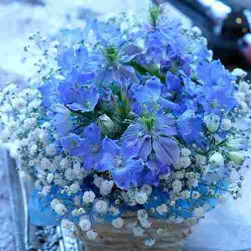 Blue and White Floral Arrangements-Good Birthday Gifts For Girlfriend