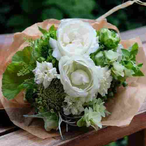 White And Green Flower Arrangement-Flower Arrangements For Her