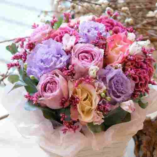 Colourful Flower Arrangement-Colorful Seasonal Bouquets For Gifting