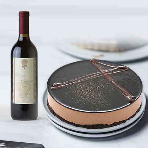 Belgium Chocolate Moose &  Wine-Anniversary Gift For Husband